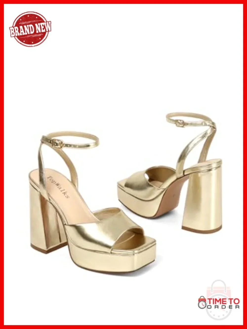 Women's Platform Heels Chunky Block Heeled Sandals Ankle Strap Wedding Party